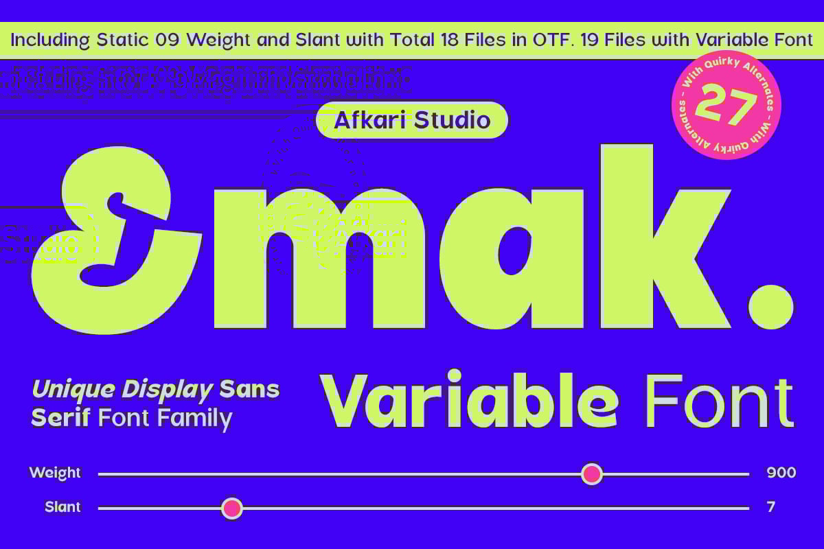 Emak - Modern Sans Serif Typeface with Variable Font