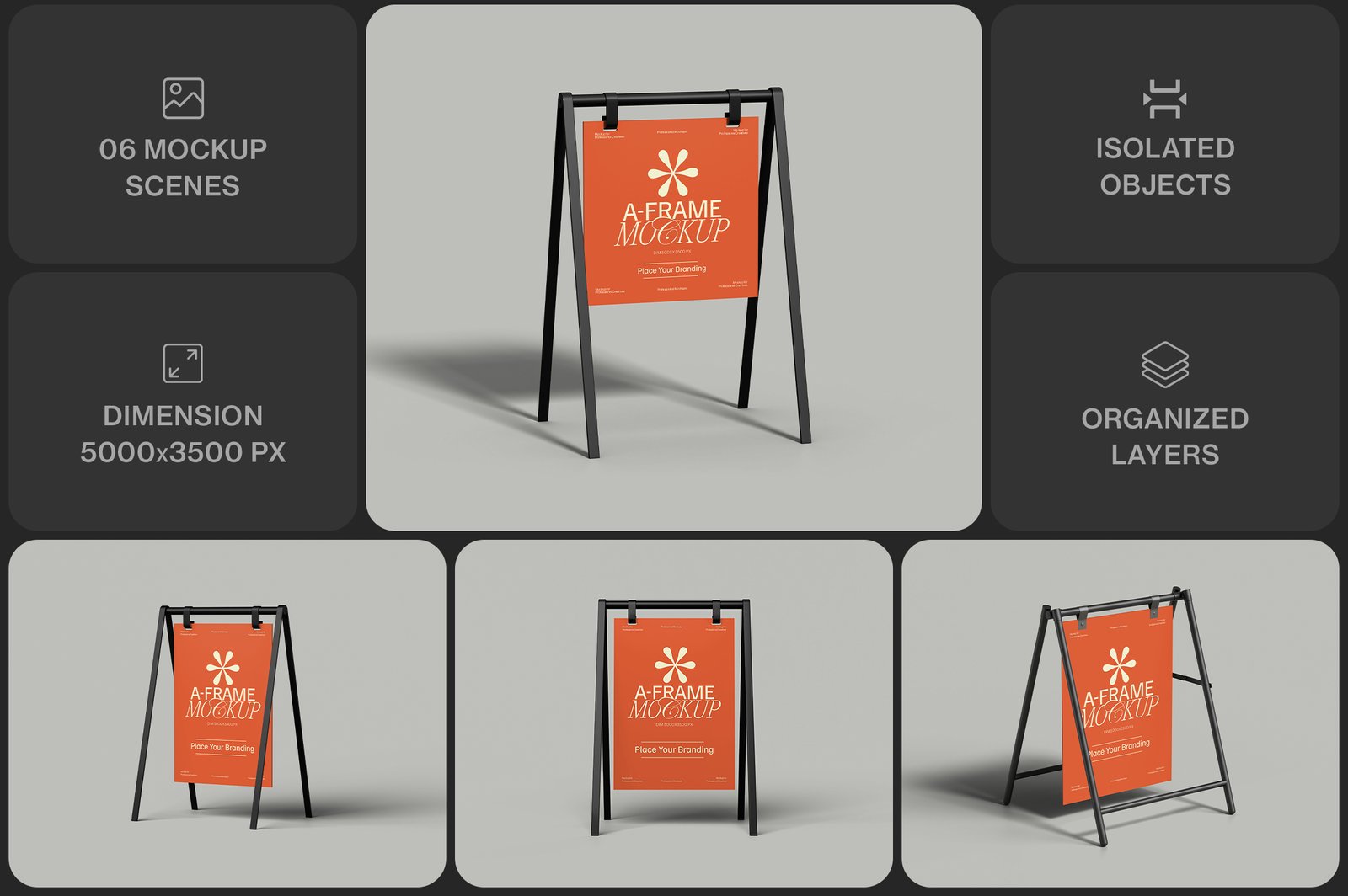 A-Frame Sidewalk Sign Mockup