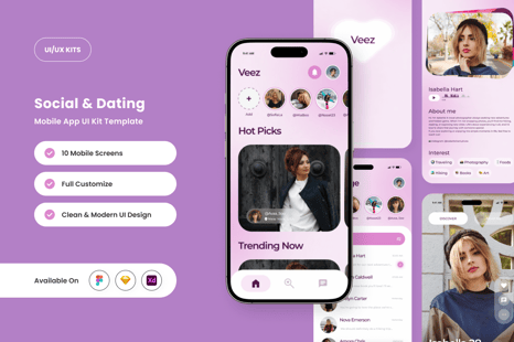 Veez - Playful & Engaging Social Dating App UI - Elegant app