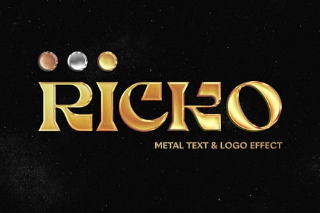 Posh Metallic Text & Logo Effect - Gold filter photoshop