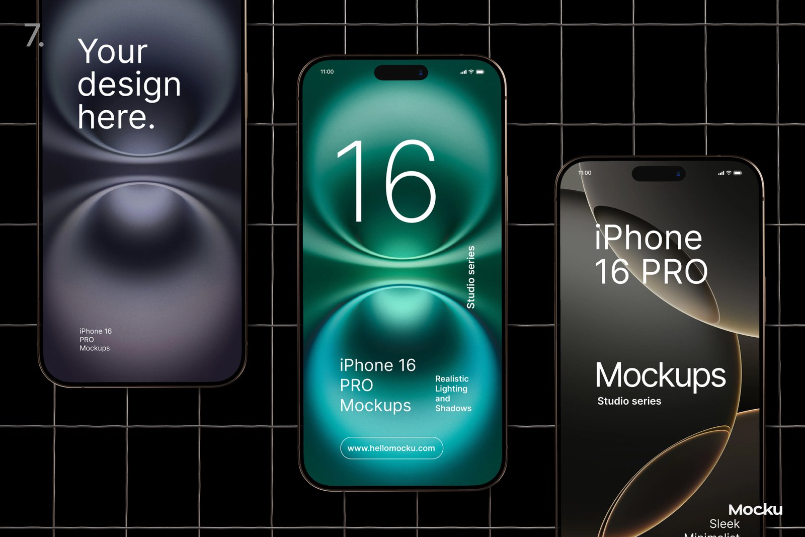 Iphone 16 Mockups - Industrial set