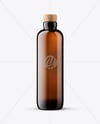 Amber Bottle with Cork Mockup