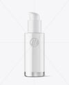 Clear Glass Cosmetic Bottle with Pump Mockup
