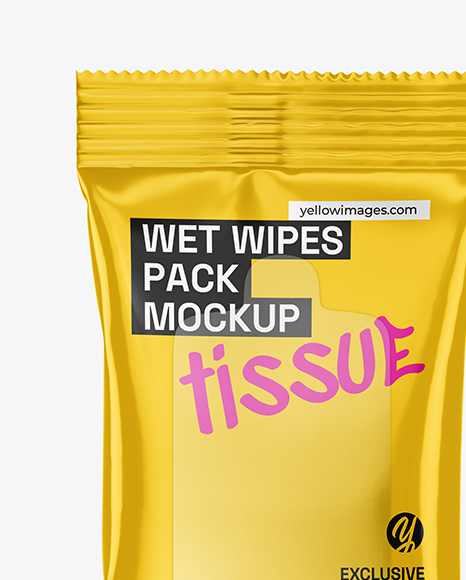 Glossy Wet Wipes Pack Mockup