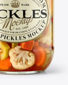 Glass Jar with Giardiniera Pickled Vegetables Mockup