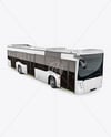City Bus Mockup - Front Half Side View