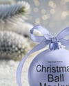 Matte Christmas Ball with Bow Mockup