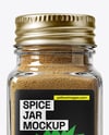 Square Glass Jar with Ground Cumin Mockup