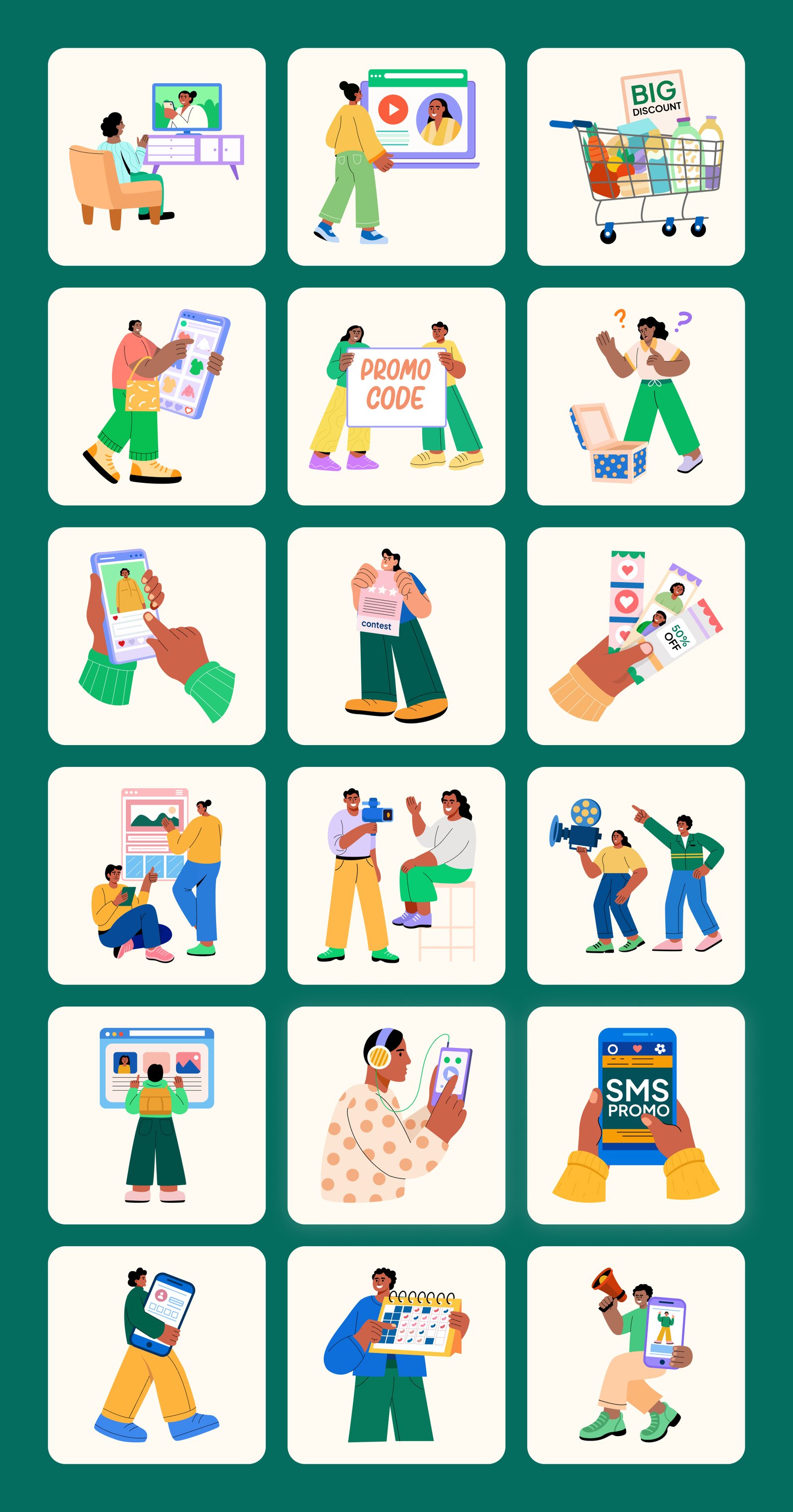 Advertising Illustration Art Set