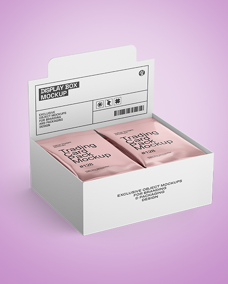 Box with Metallic Trading Card Packs Mockup