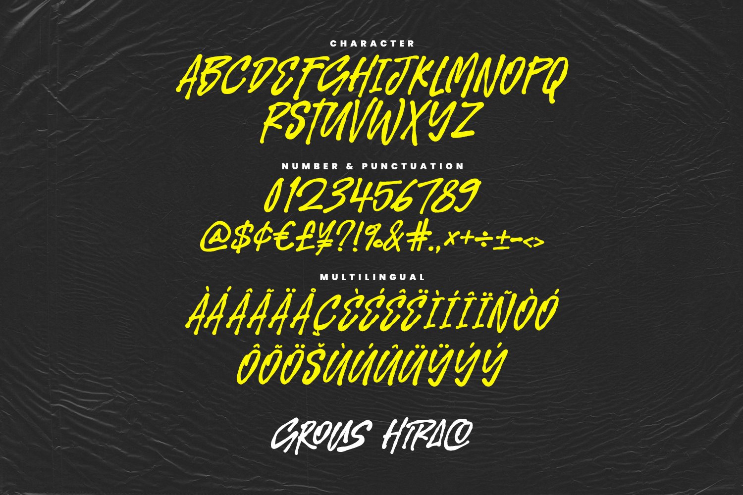 Grous Hiraco Solid Paint Brush Display Font