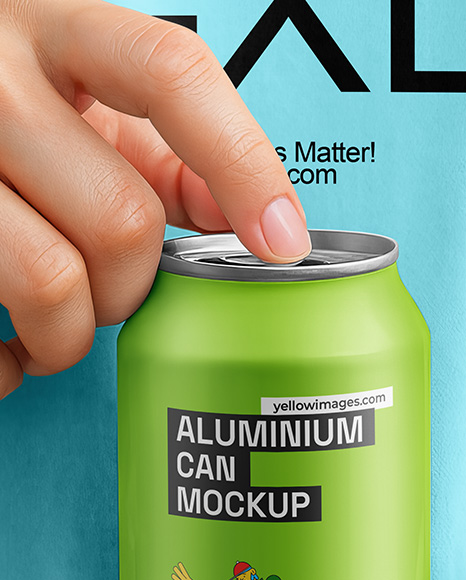 Drink Can in Hands Mockup