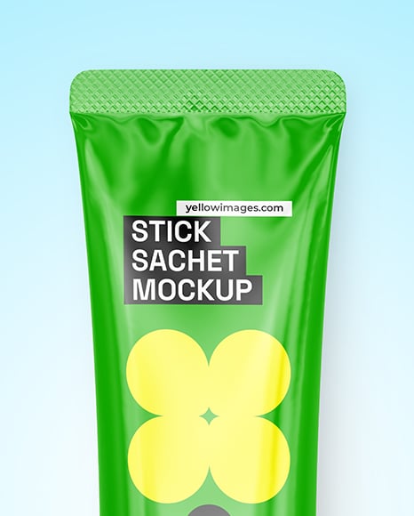 Glossy Stick Sachet Mockup