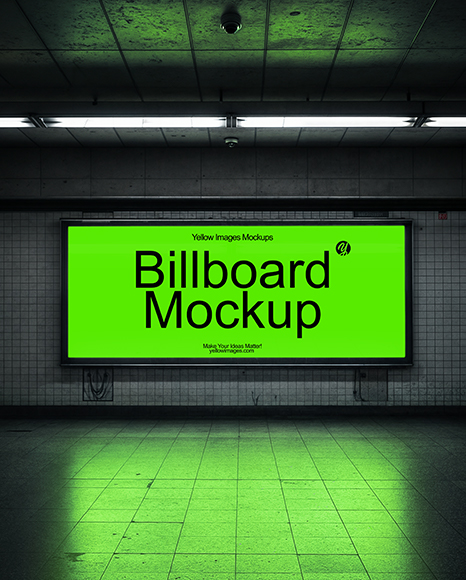Billboard in Underground Passage Mockup - Billboard mockup