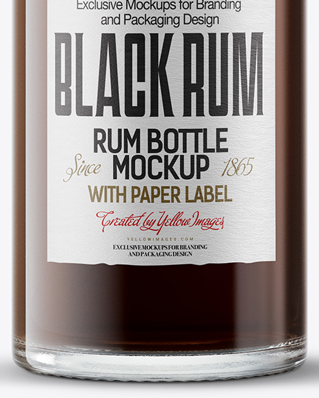 Black Rum Bottle Mockup
