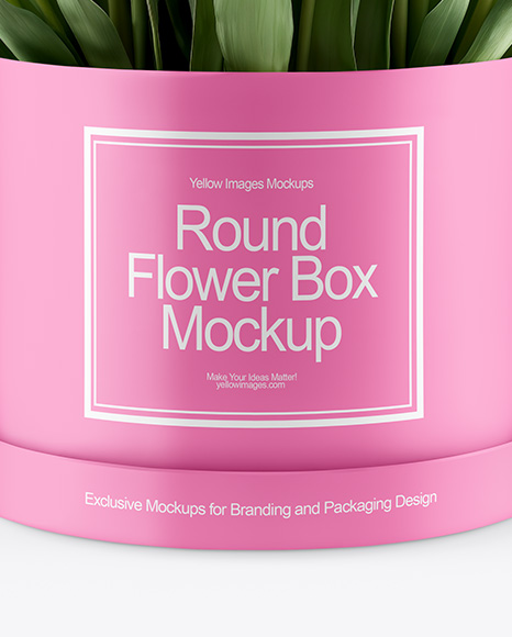 Round Flower Box Mockup