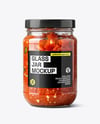 Glass Jar with Tomato Bruschetta Mockup