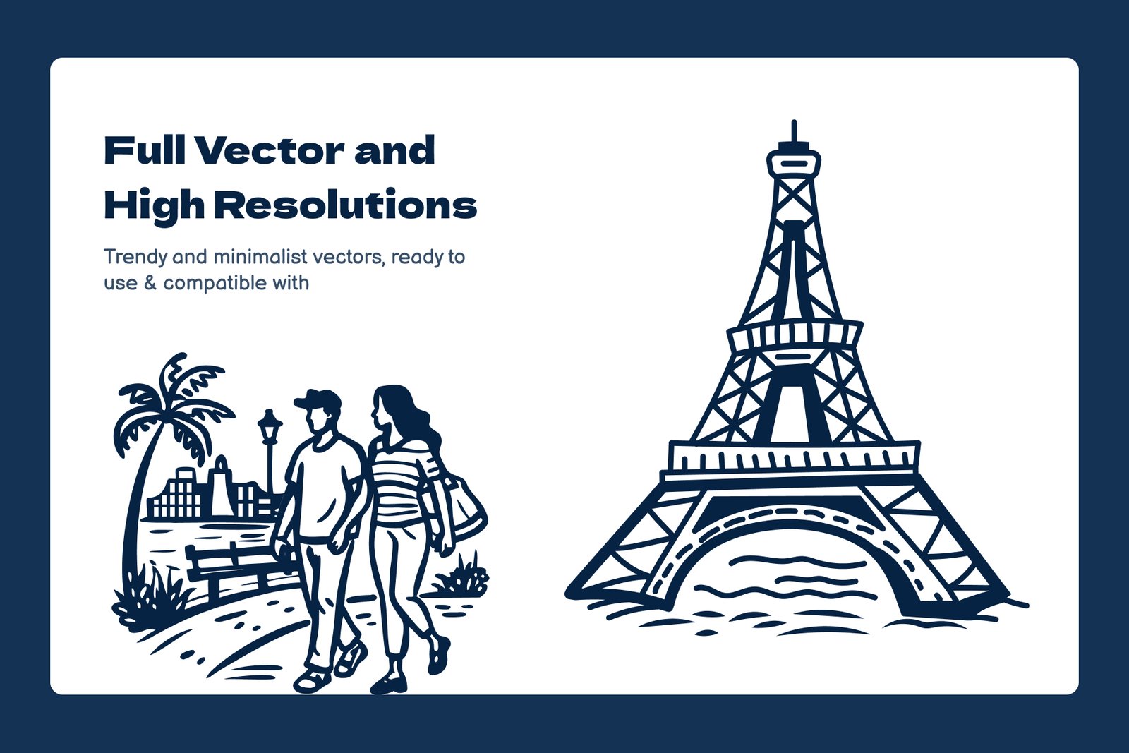 French Doodle Icons Collection