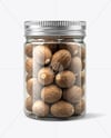 Plastic Jar with Whole Nutmeg Mockup