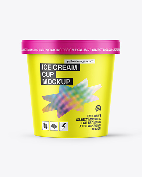 Matte Ice Cream Cup Mockup - Ice cream mockup