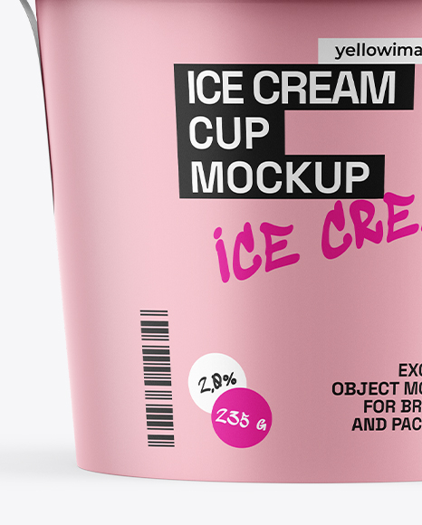 Matte Ice Cream Cup Mockup