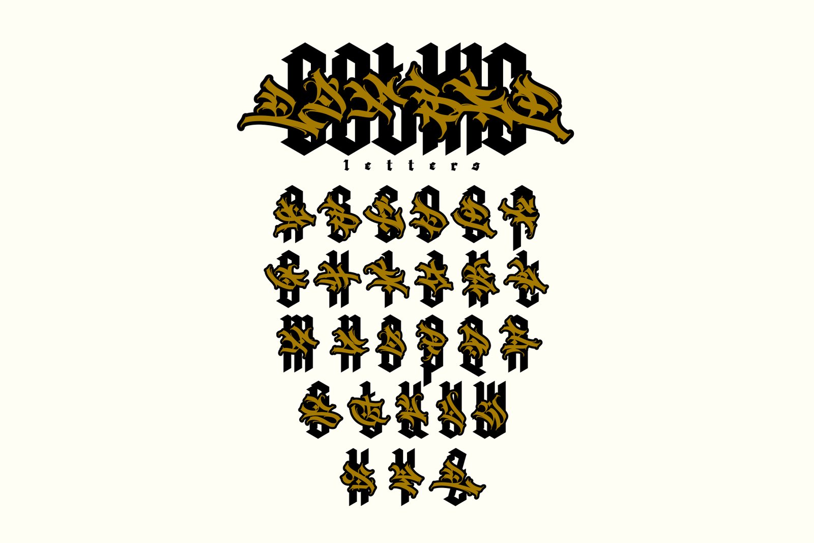 Gothic vector letters - 014