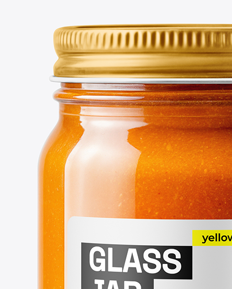 Clear Glass Jar with Lobster Bisque Mockup