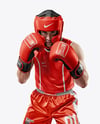 Man Wearing Boxing Kit with Jersey and Shorts Mockup