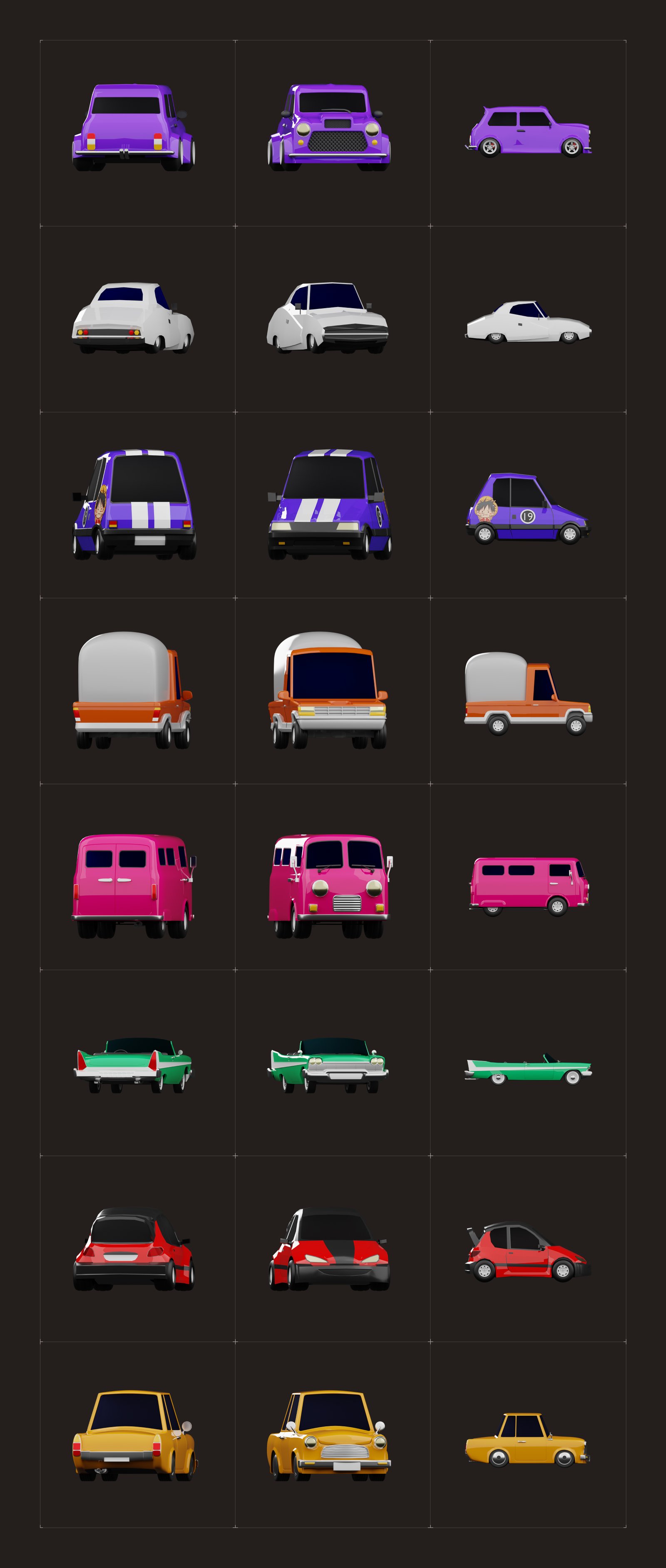 3D Vehicle Models Set