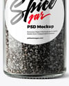 Glass Jar with Black Sea Salt Mockup