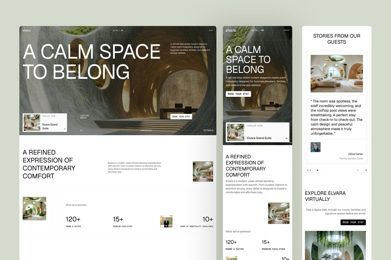 Elvara – Hotel &amp; Resort Website UI Figma Template