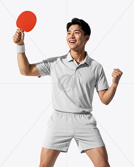 Man Wearing Table Tennis Uniform Mockup