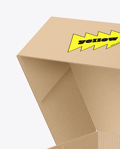 Opened Corrugated Cake Box Mockup