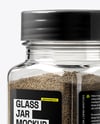 Square Spice Jar with Grounded Black Pepper Mockup