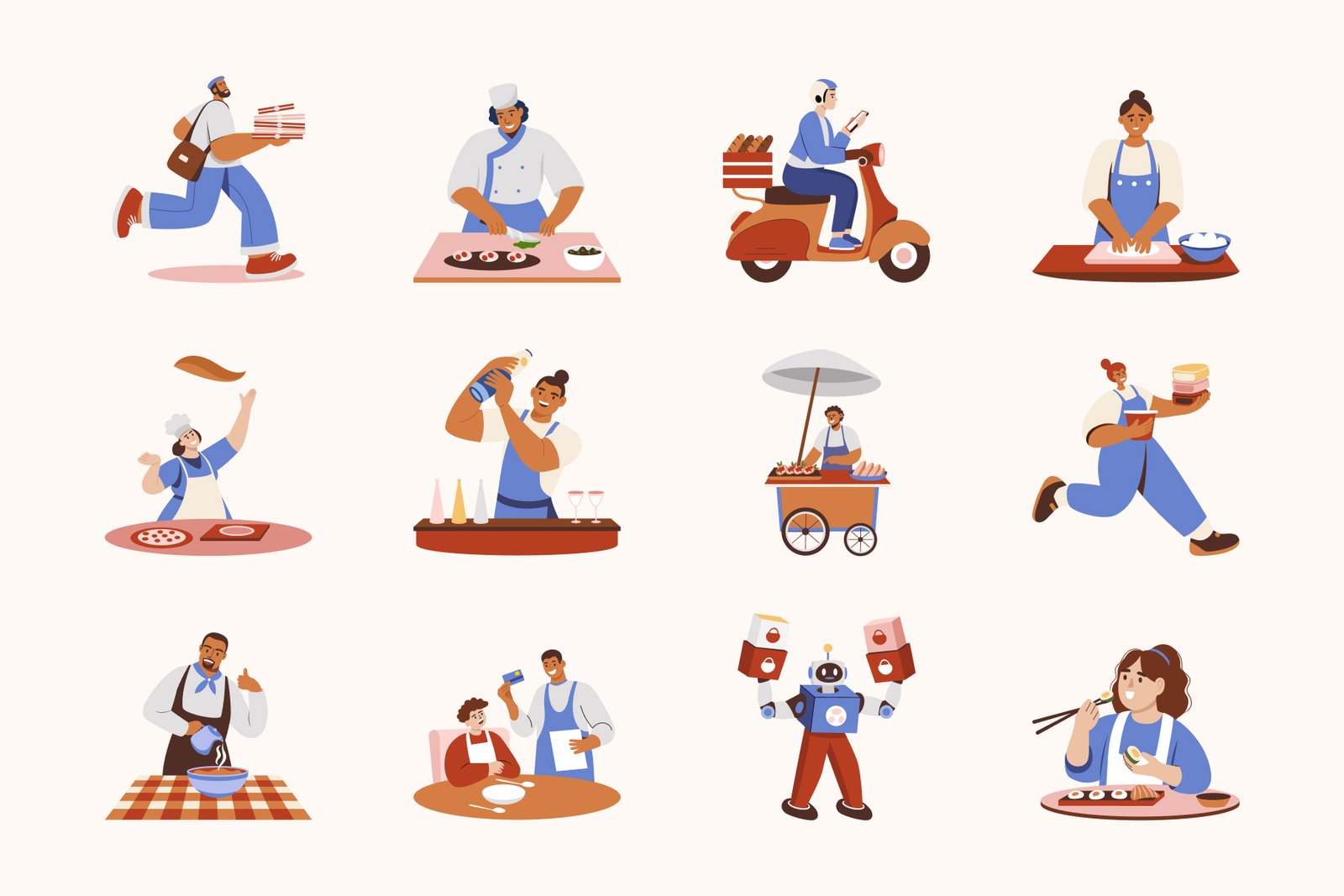 Food and Delivery Illustration