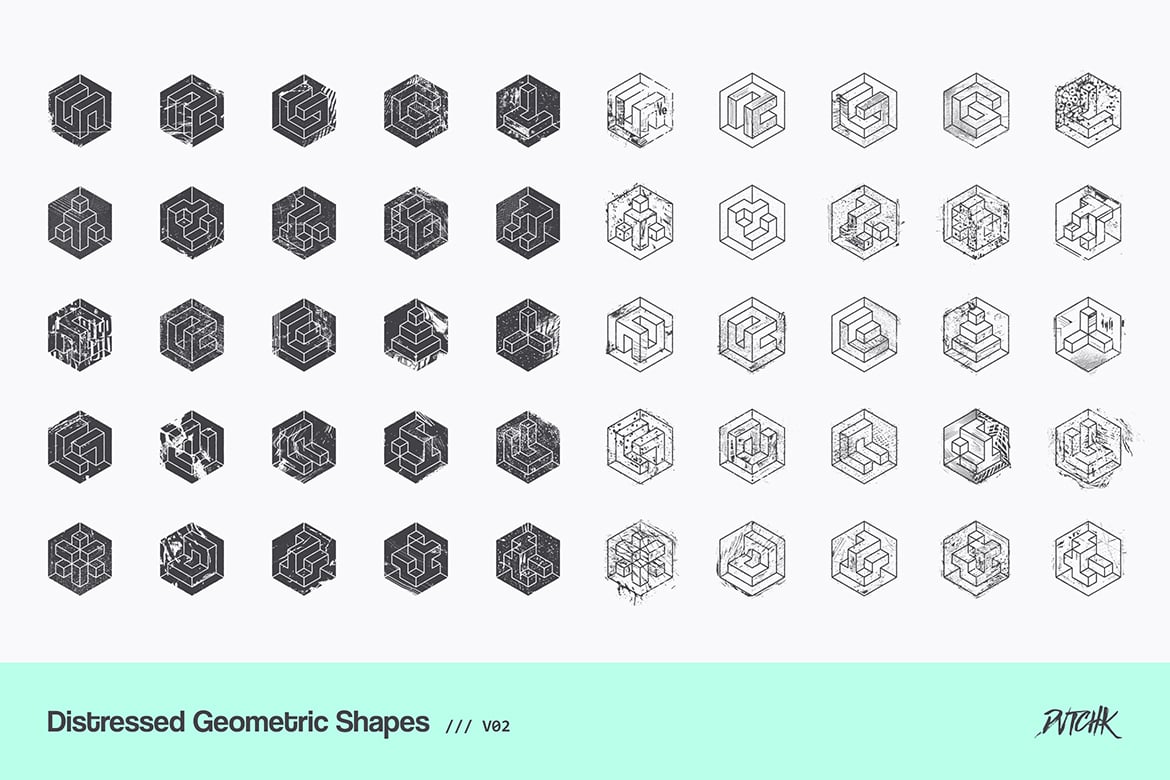 Distressed Geometric Shapes | V02