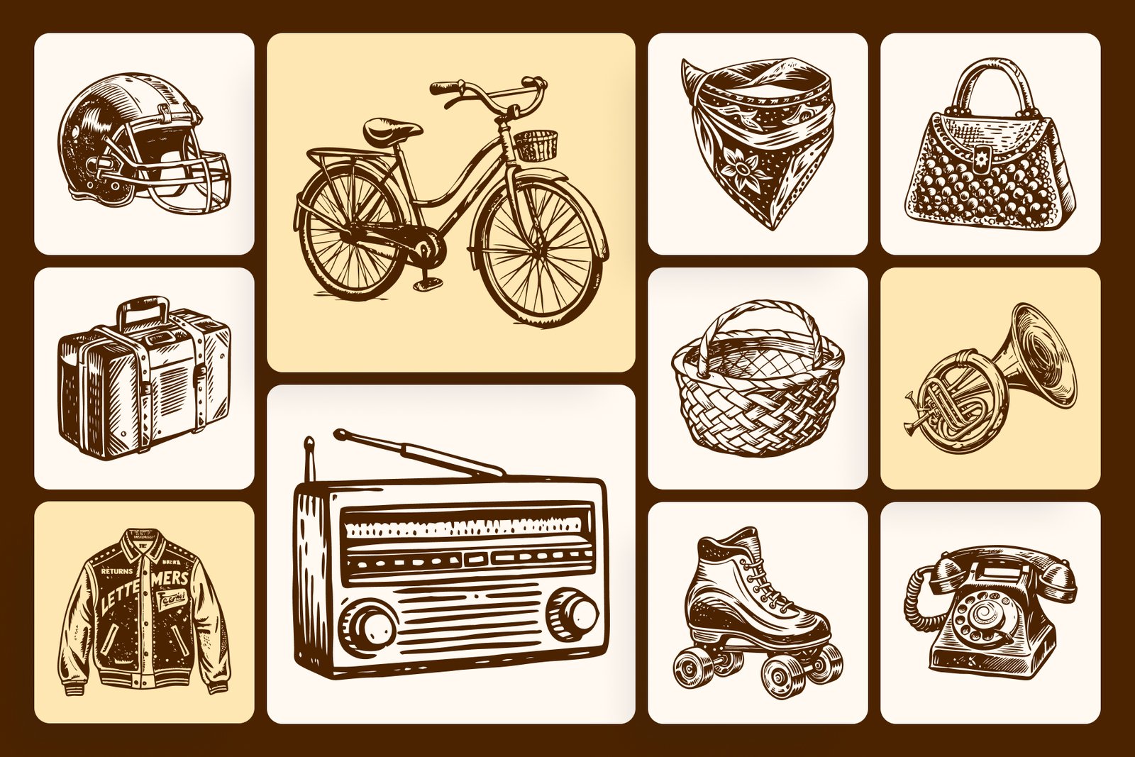 Vintage Culture Illustration Set