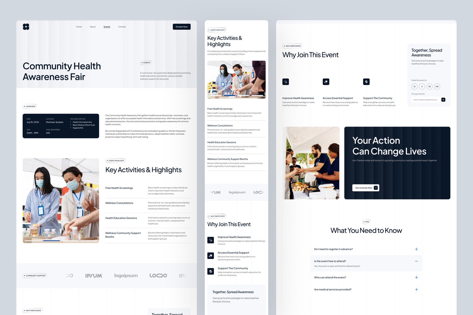 Chariets - Non-Profit Charity Website UI Figma Template