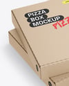 Two Cardboard Pizza Boxes Mockup