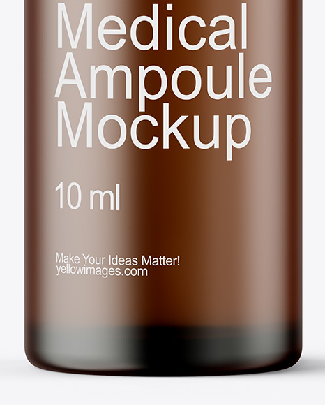Frosted Amber Glass Medical Ampoule Mockup