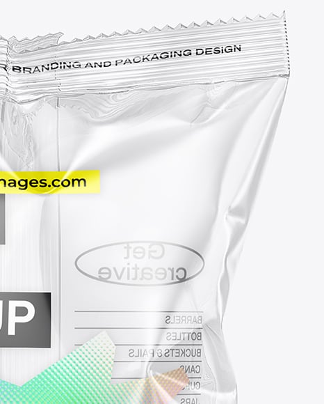 Transparent Clear Plastic Snack Bag Mockup