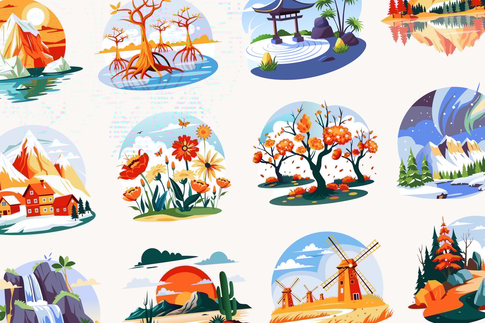 Nature Landscape Illustrations