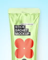 Glossy Metallic Stick Sachet Mockup