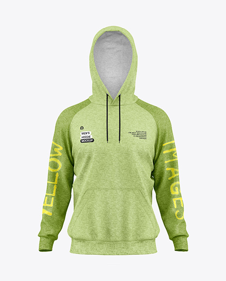 Men's Heather Hoodie Mockup - Front View