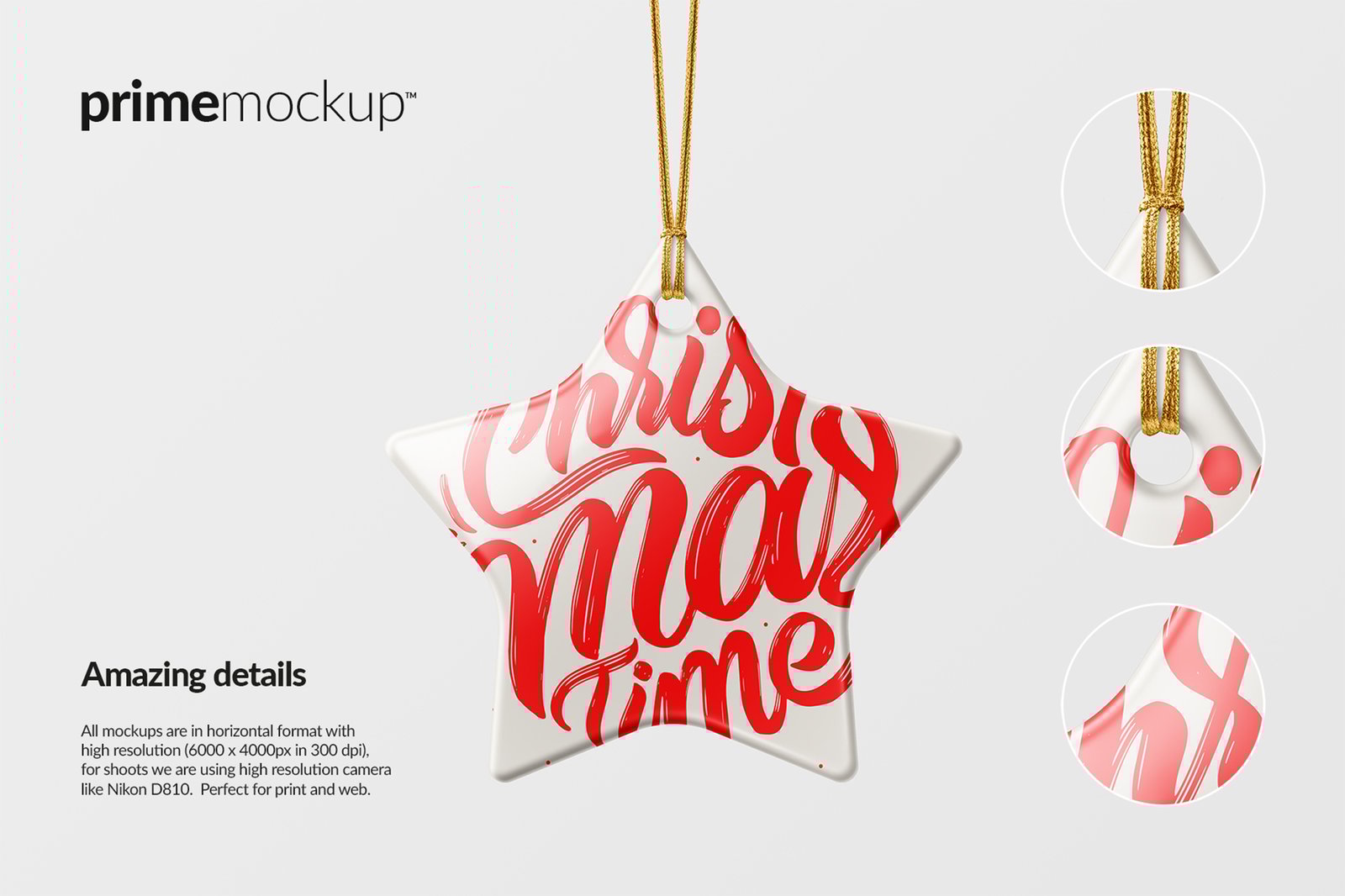 Christmas Ceramic Ornaments Mockup Scene