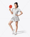 Asian Woman Wearing Table Tennis Uniform Mockup