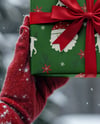 Christmas Gift Box in Santa's Hands Mockup