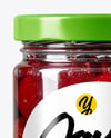 Glass Jar with Cherry Jam Mockup