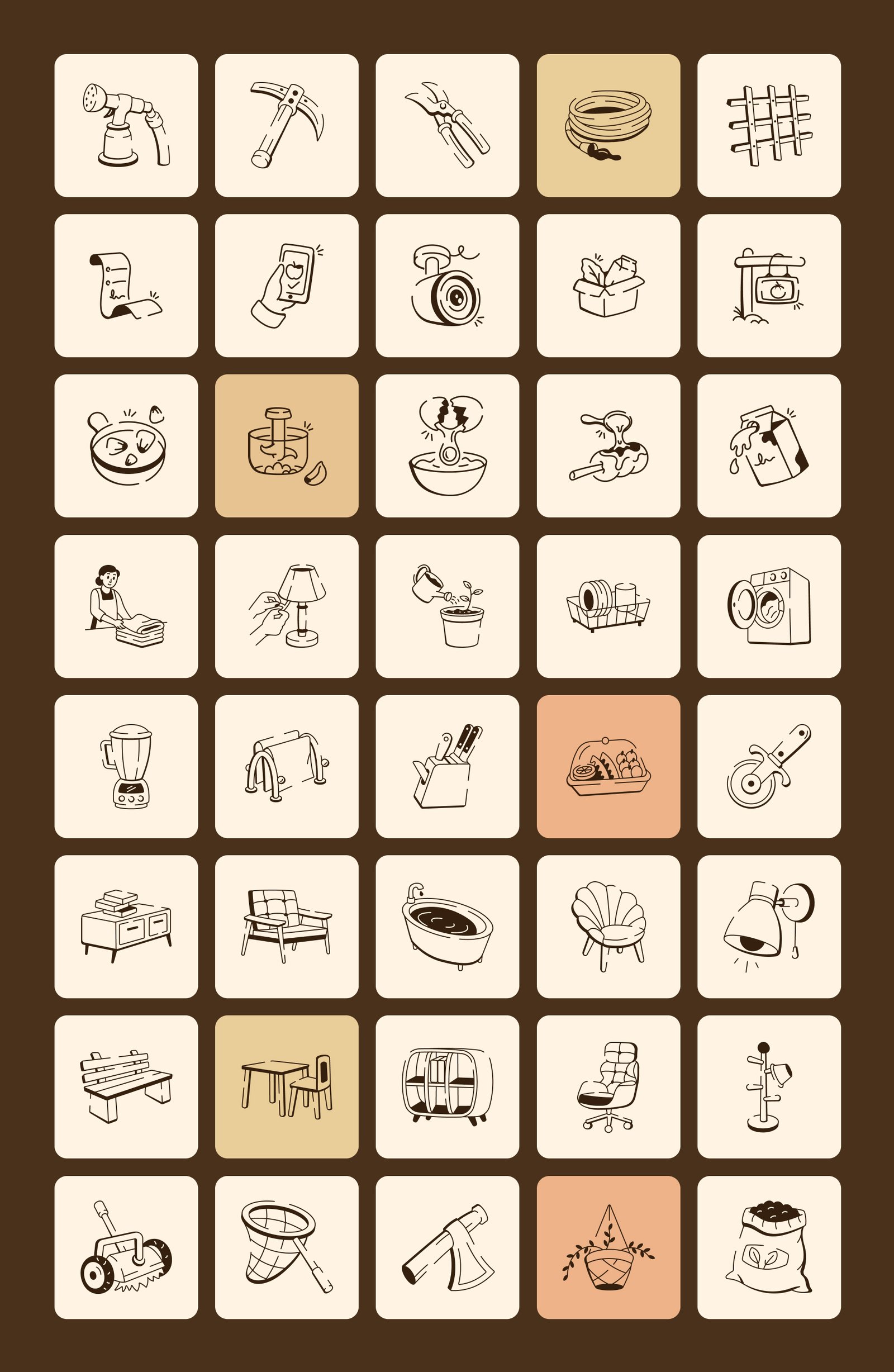 Home and Lifestyle Doodle Icons