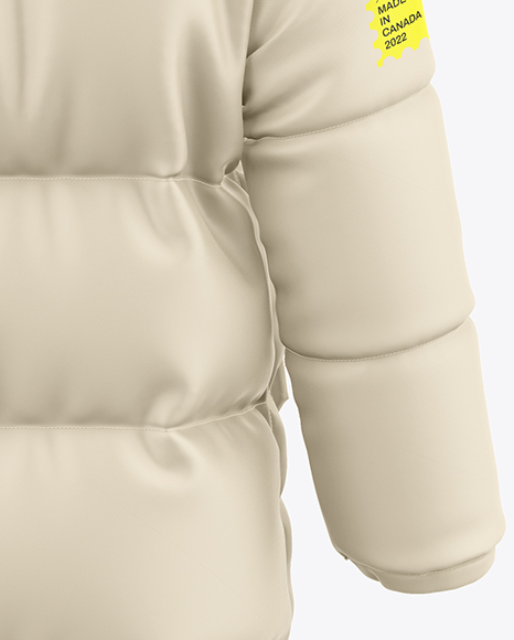 Men's Long Down Jacket Mockup - Back view